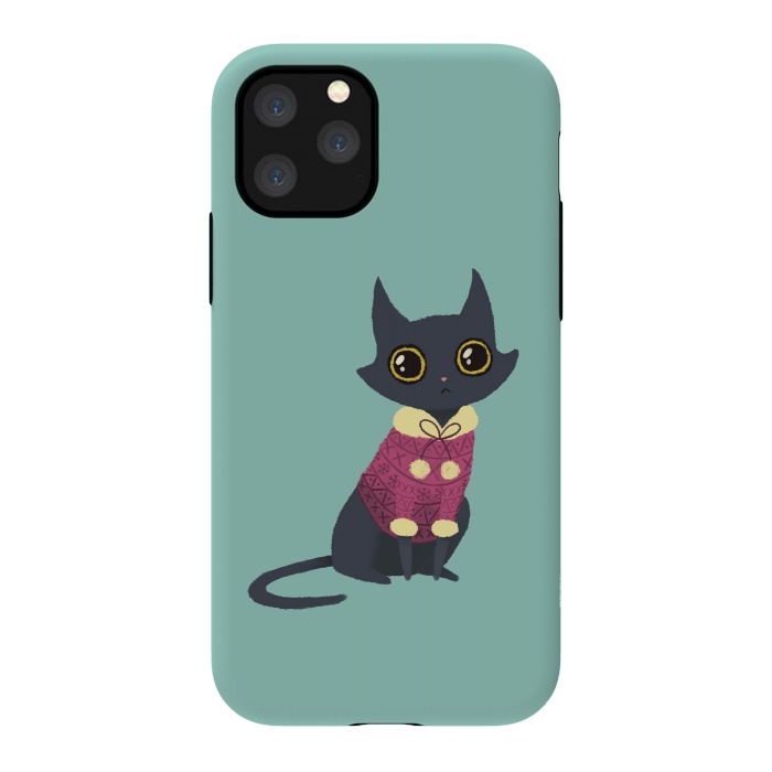 iPhone 11 Pro StrongFit Cozy cat red by Laura Nagel