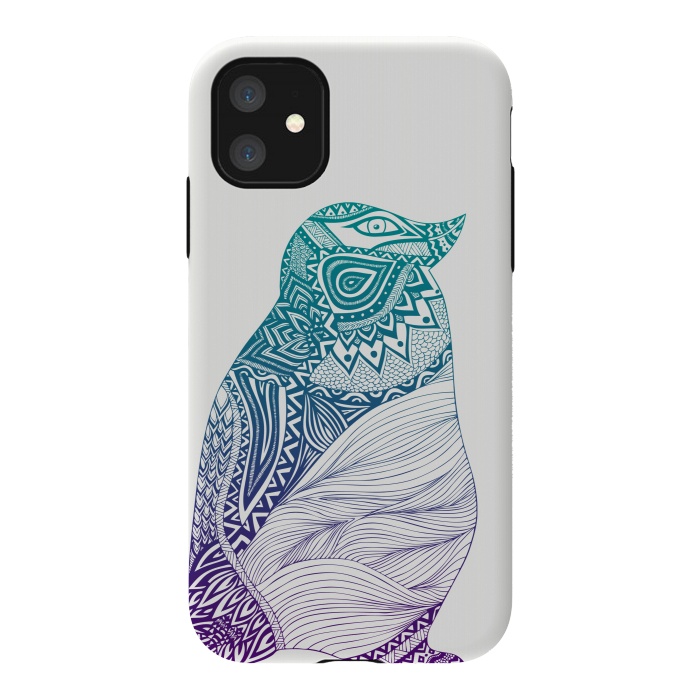 iPhone 11 StrongFit Penguin Duotone by Pom Graphic Design