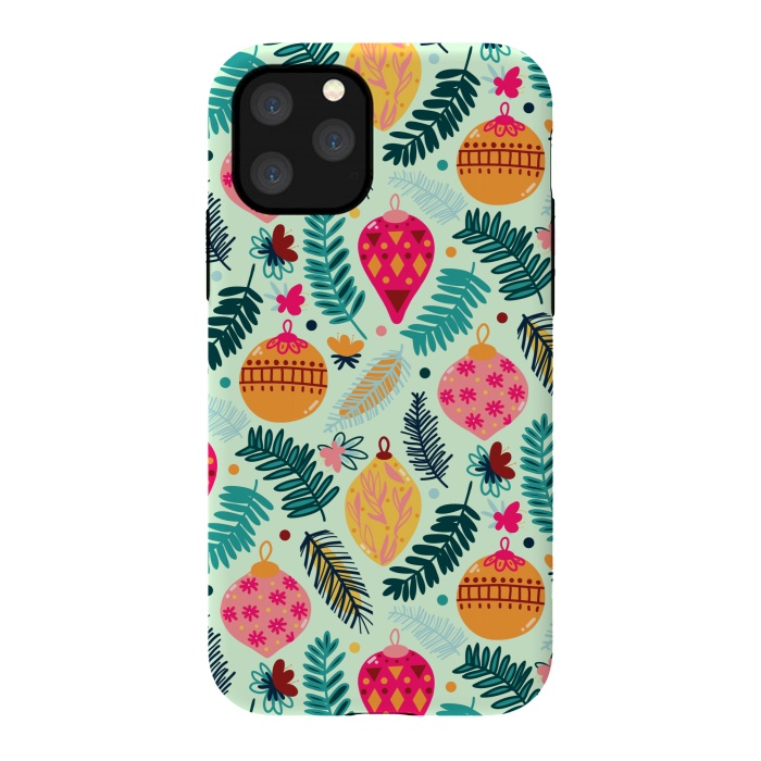 iPhone 11 Pro StrongFit Colorful Christmas - Mint  by Tigatiga