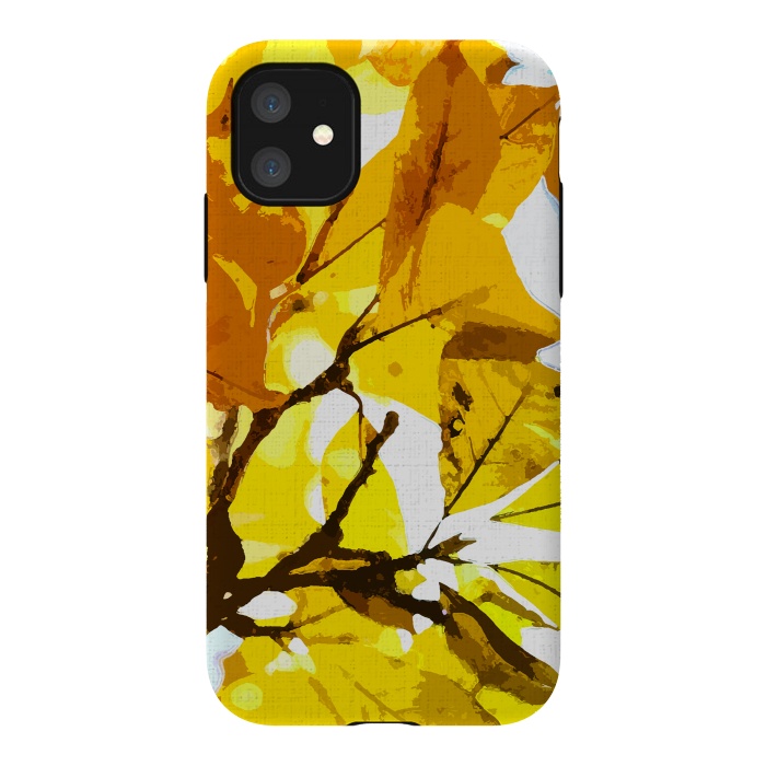iPhone 11 StrongFit Autumn colors, leaves #oil #on #canvas by Bledi