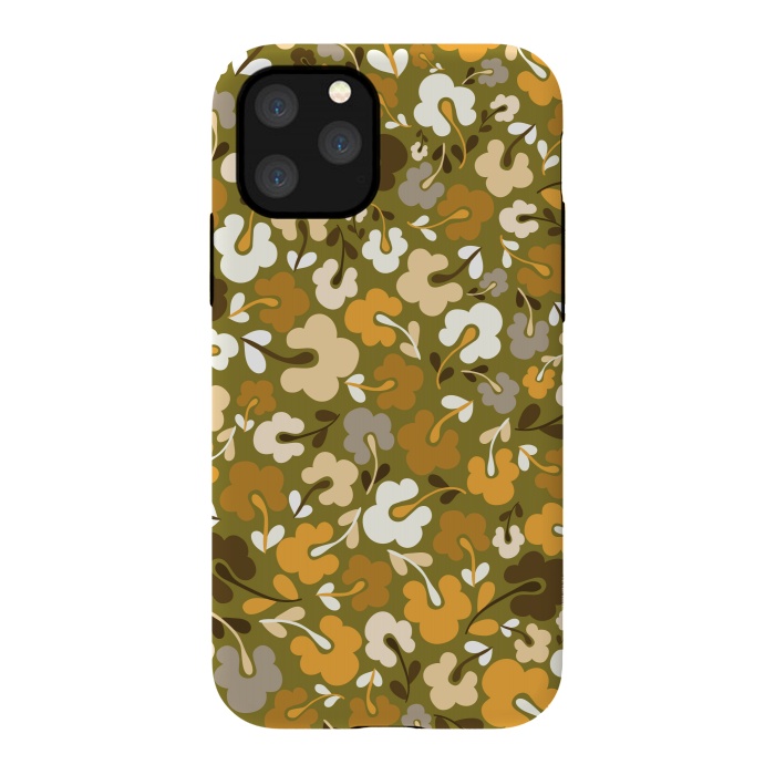 iPhone 11 Pro StrongFit Ditsy Flowers in Green by Paula Ohreen