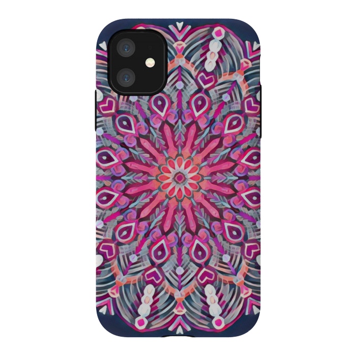 iPhone 11 StrongFit Magenta Party Boho Mandala  by Micklyn Le Feuvre
