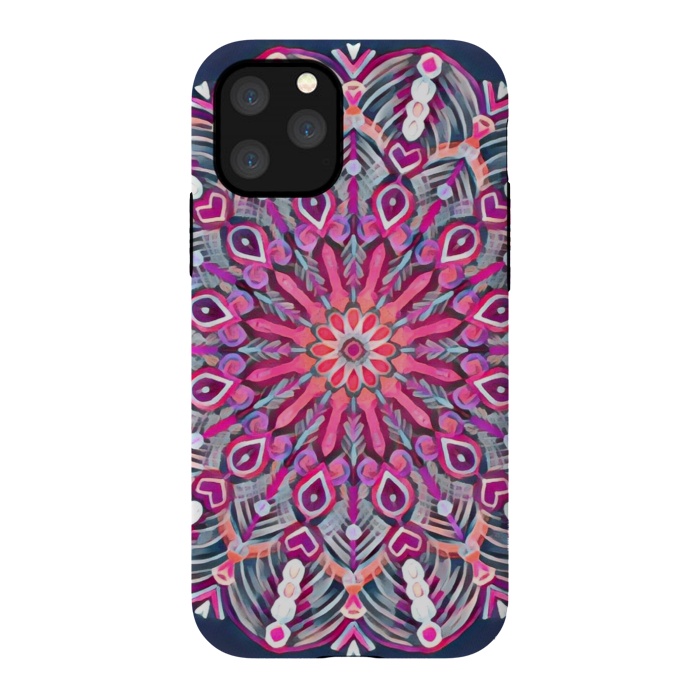 iPhone 11 Pro StrongFit Magenta Party Boho Mandala  by Micklyn Le Feuvre