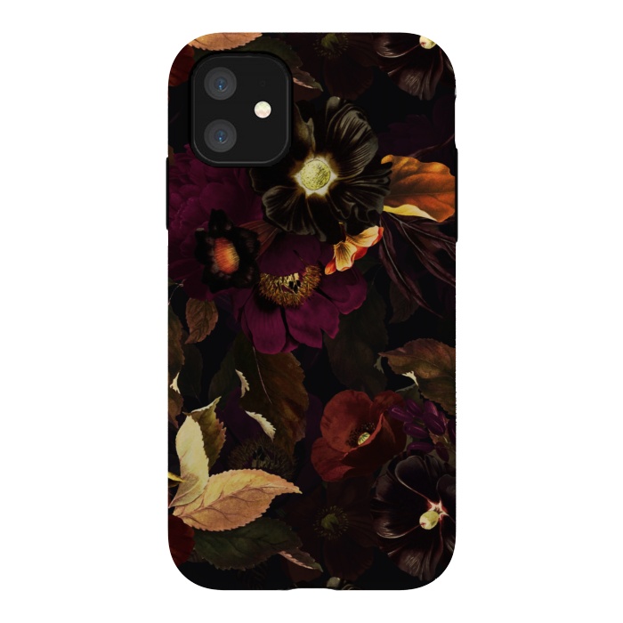 iPhone 11 StrongFit Dark floral night by  Utart
