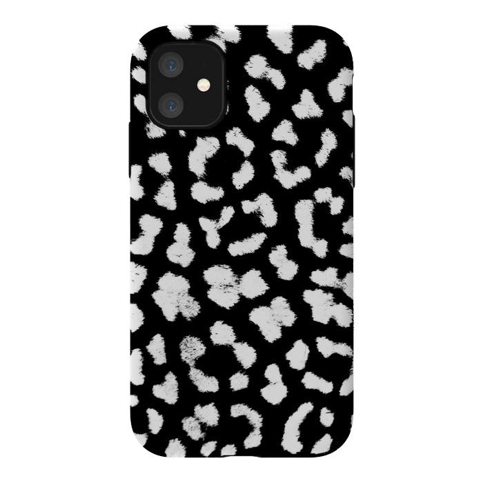 iPhone 11 StrongFit Smudged leopard print spots by Oana 