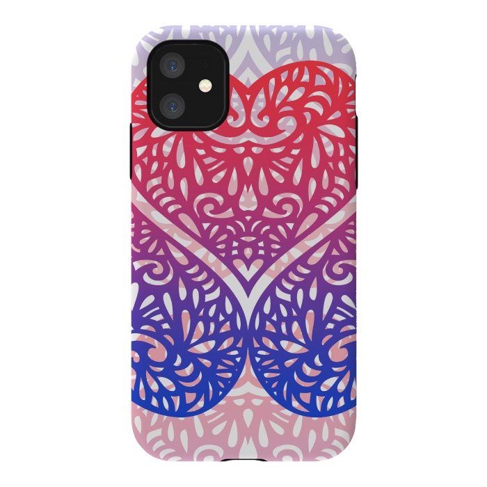 iPhone 11 StrongFit Gradient lace hearts by Oana 