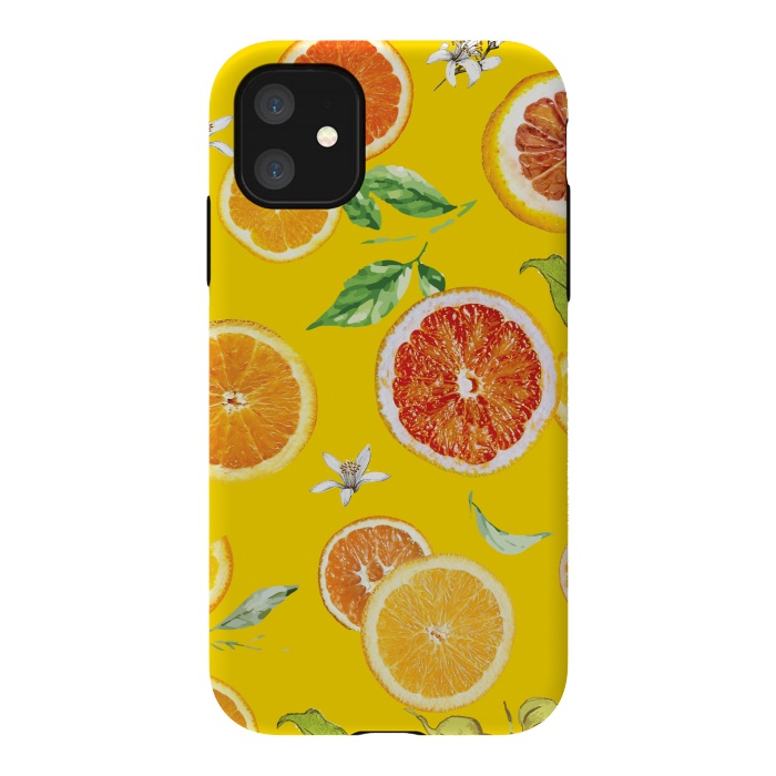 iPhone 11 StrongFit Orange slices #pattern #trendy #style by Bledi