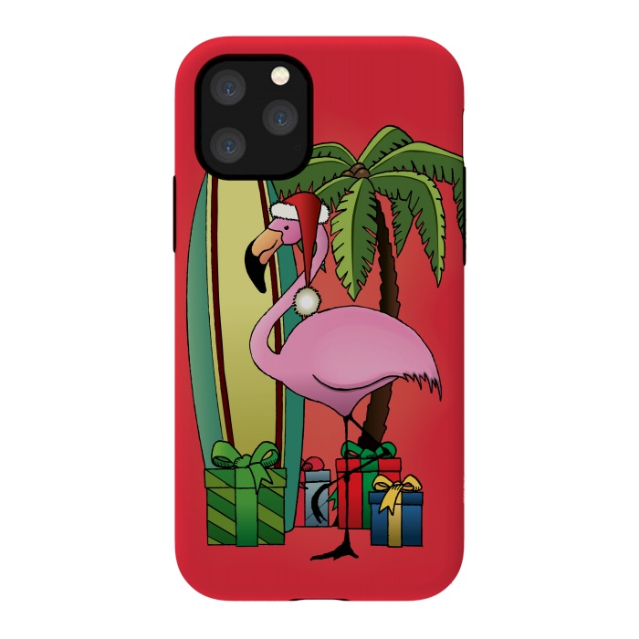 iPhone 11 Pro StrongFit Xmas Flamingo by Mangulica