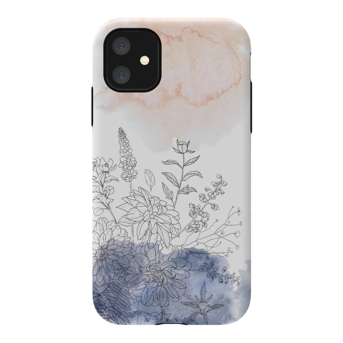 iPhone 11 StrongFit Ink Blush Flower Meadow  by  Utart