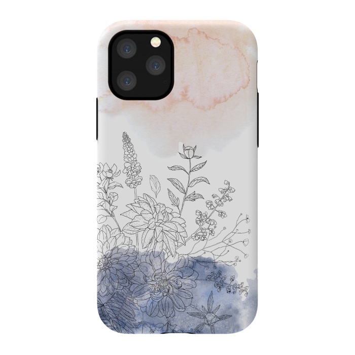 iPhone 11 Pro StrongFit Ink Blush Flower Meadow  by  Utart