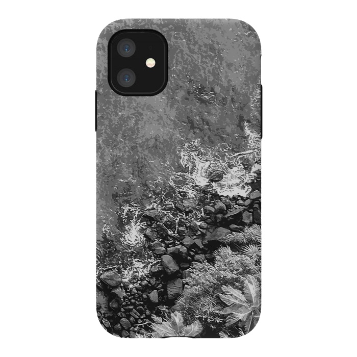 iPhone 11 StrongFit Rocks in the sea, above view 2 by Bledi