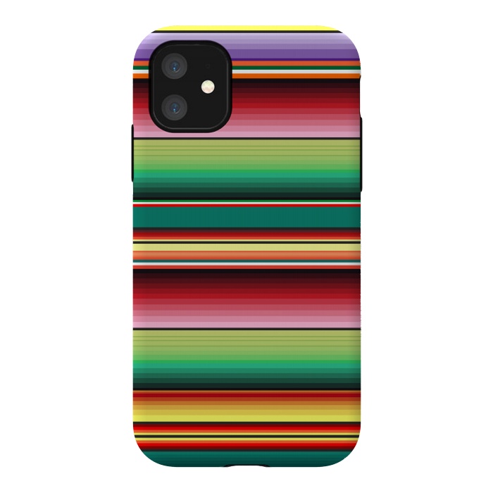 iPhone 11 StrongFit Mexican Fabric Texture Colors Textile by BluedarkArt