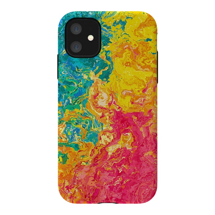 iPhone 11 StrongFit Rainbow Abstract Painting I by Art Design Works