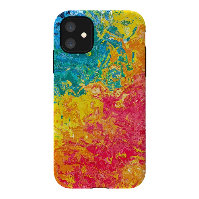 iPhone 11 StrongFit Rainbow Abstract Painting II by Art Design Works