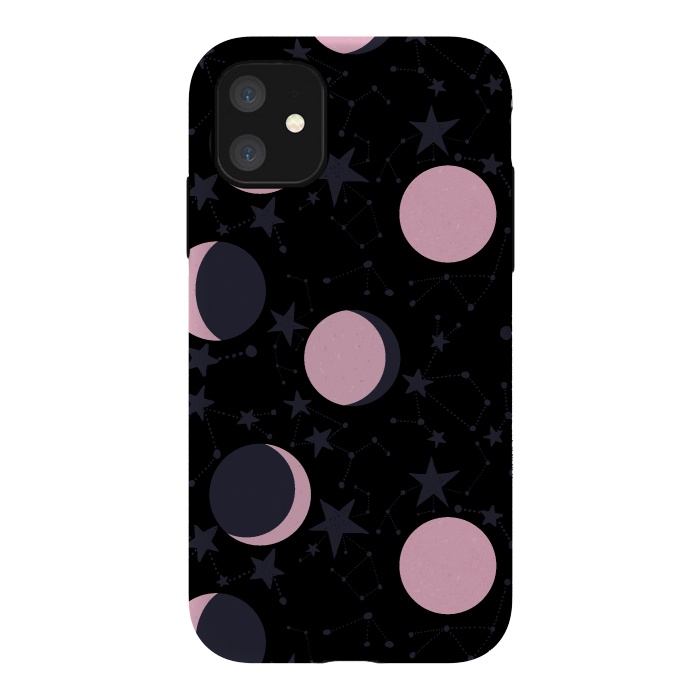 iPhone 11 StrongFit Pink moons on blue by  Utart