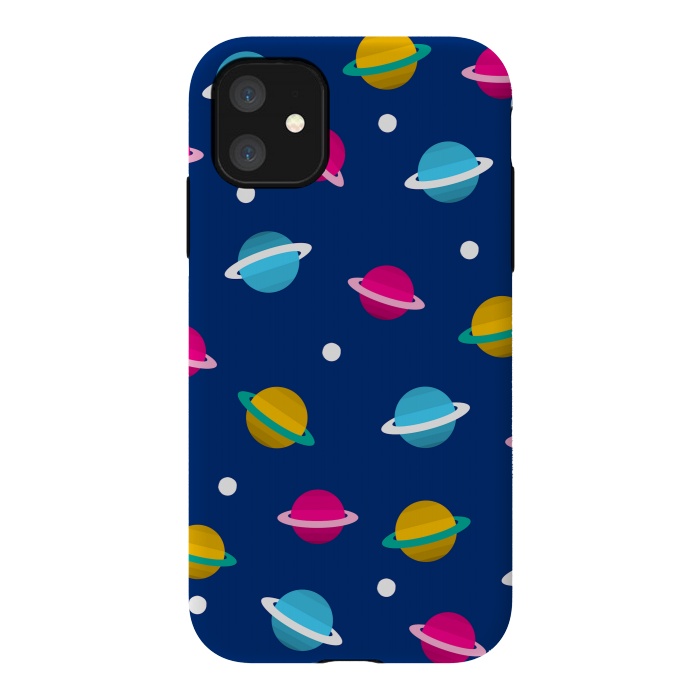 iPhone 11 StrongFit blue space design by MALLIKA