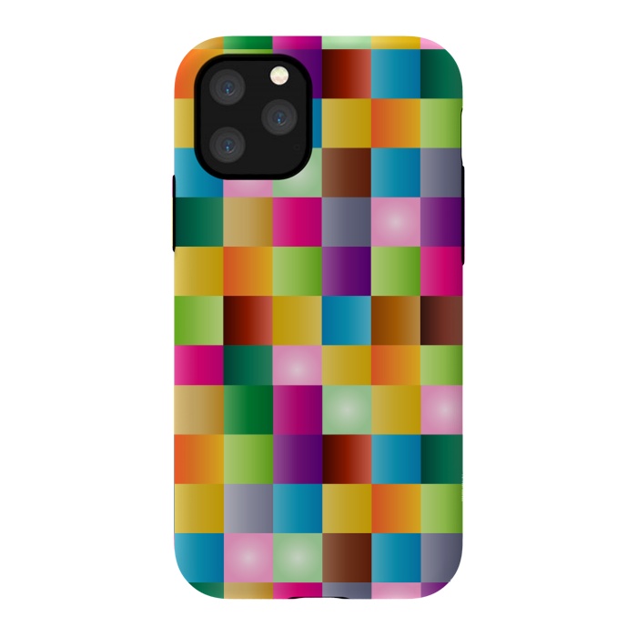 iPhone 11 Pro StrongFit multi colour squares by MALLIKA