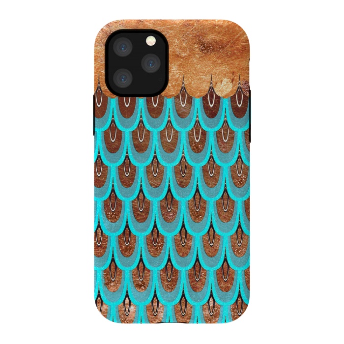 iPhone 11 Pro StrongFit Copper and Teal Mermaid Scales by  Utart