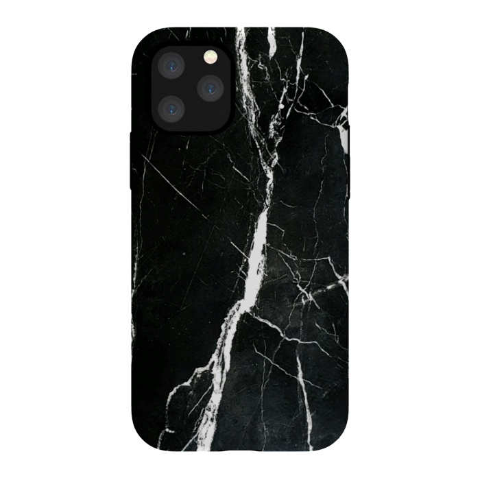 iPhone 11 Pro StrongFit Elegant black marble with white cracks by Oana 