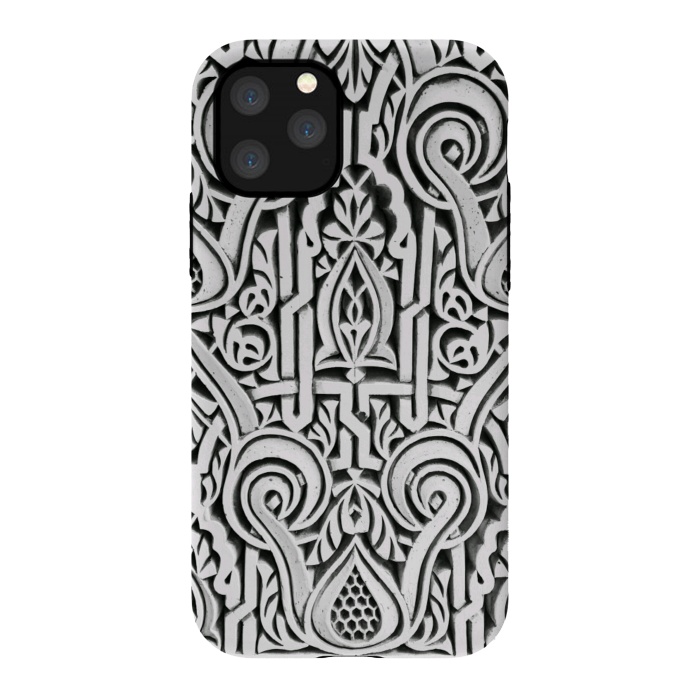 iPhone 11 Pro StrongFit Intricate architectural botanical ornaments black and white by Oana 