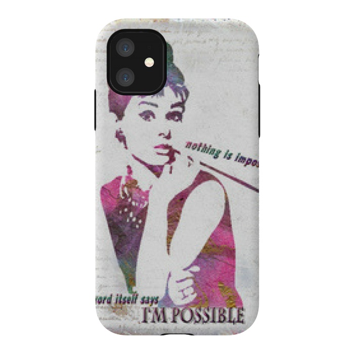 iPhone 11 StrongFit Nothing is impossible-Audrey by Amira EL-Fohail