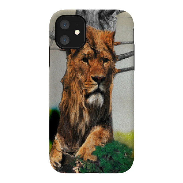 iPhone 11 StrongFit Lion Tree by Amira EL-Fohail
