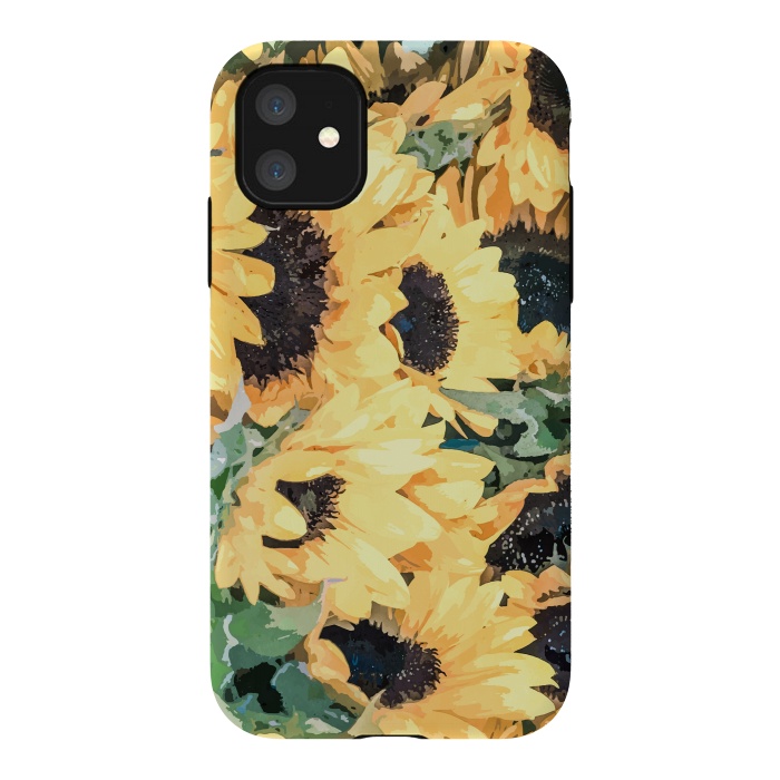 iPhone 11 StrongFit Yellow Sunflower by Creativeaxle