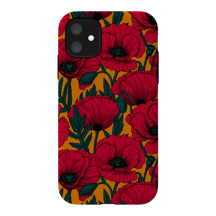 iPhone 11 StrongFit Red poppy garden by Katerina Kirilova