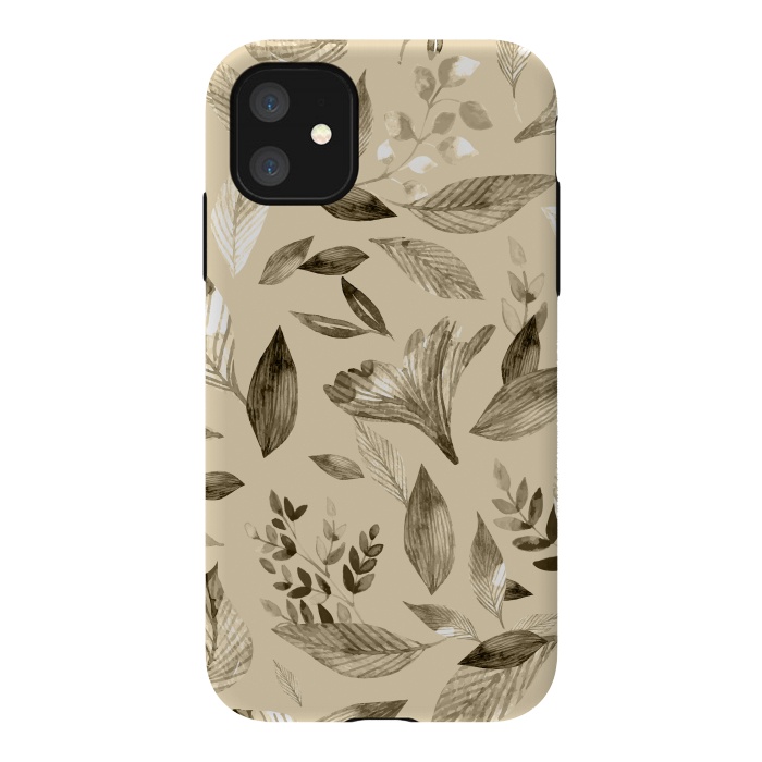 iPhone 11 StrongFit Watercolor fallen leaves 3 by Bledi