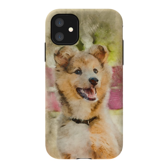 iPhone 11 StrongFit Cute Sheltie Dog by Creativeaxle