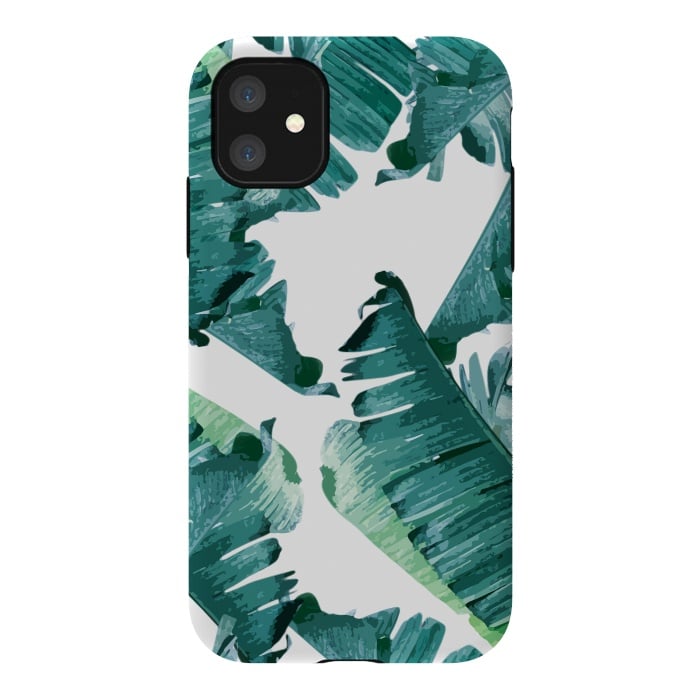 iPhone 11 StrongFit Tropical Banana Leaves by Creativeaxle