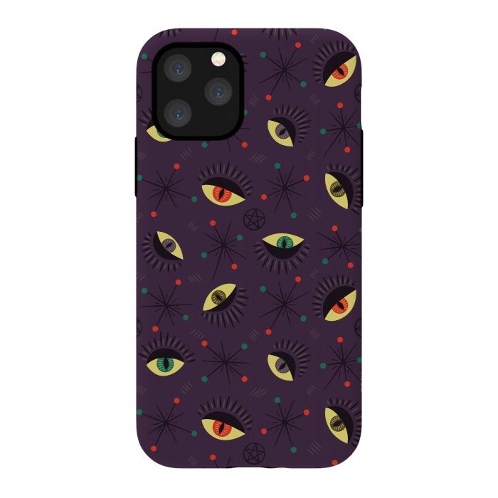 iPhone 11 Pro StrongFit Reptile Witch Eyes Spooky Retro Pattern by Boriana Giormova