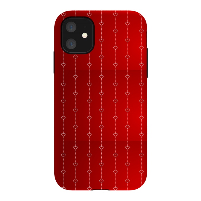 iPhone 11 StrongFit VALENTINE RED HEARTS by MALLIKA