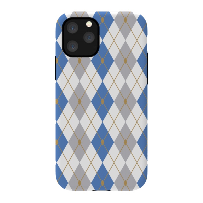 iPhone 11 Pro StrongFit Blue & Gray Rhombus by Bledi