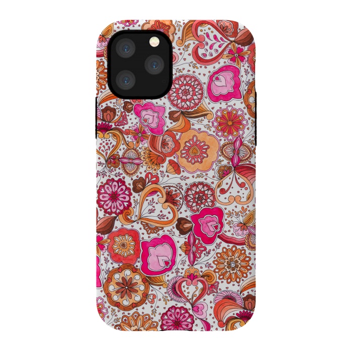 iPhone 11 Pro StrongFit Sowing the Seeds of Love - Pink and Coral by Paula Ohreen