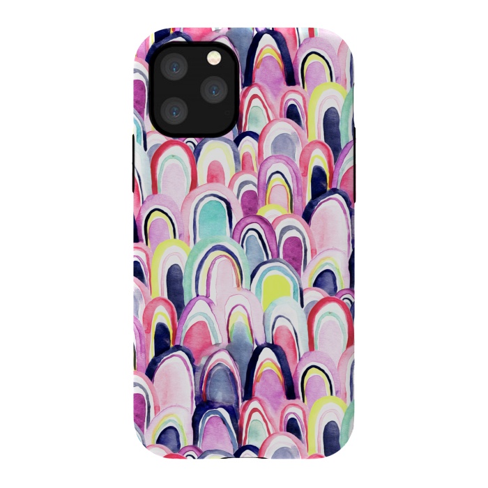 iPhone 11 Pro StrongFit Pastel Watercolor Mermaid Scales  by Tigatiga