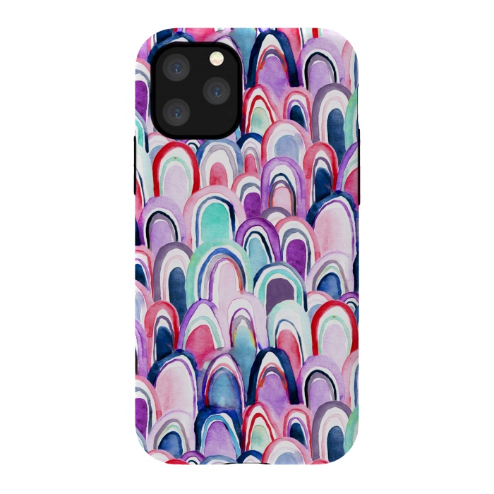 iPhone 11 Pro StrongFit Cool Watercolor Mermaid Scales  by Tigatiga