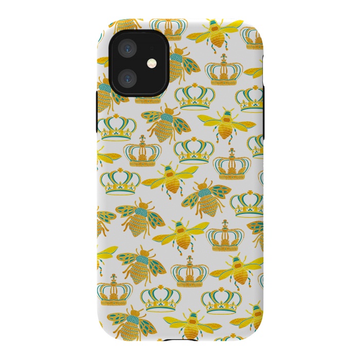 iPhone 11 StrongFit Royal Bees by Pom Graphic Design