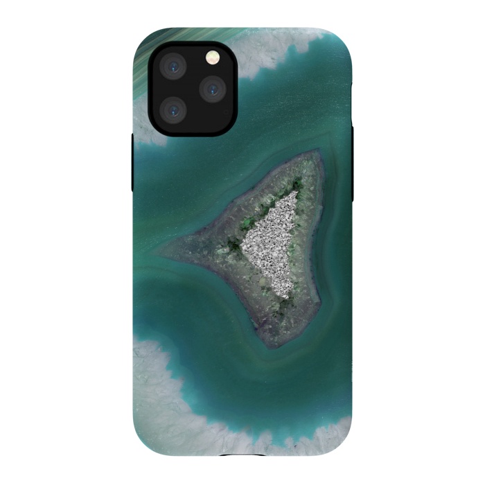 iPhone 11 Pro StrongFit The ocean island- green and teal agate by  Utart