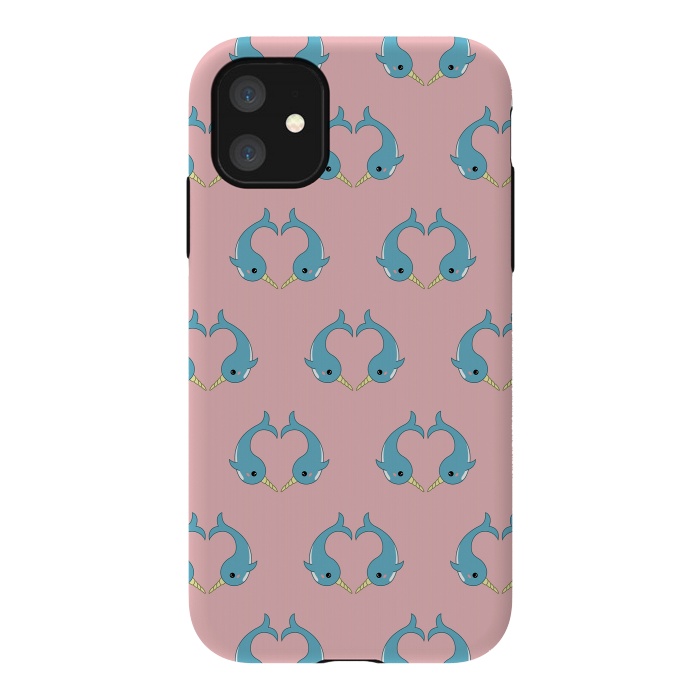 iPhone 11 StrongFit narwhal pattern by Laura Nagel