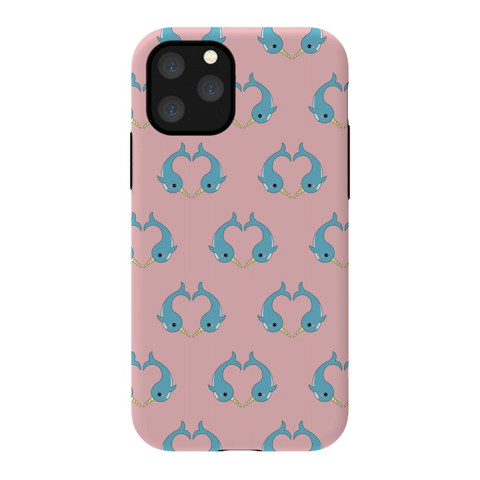 iPhone 11 Pro StrongFit narwhal pattern by Laura Nagel