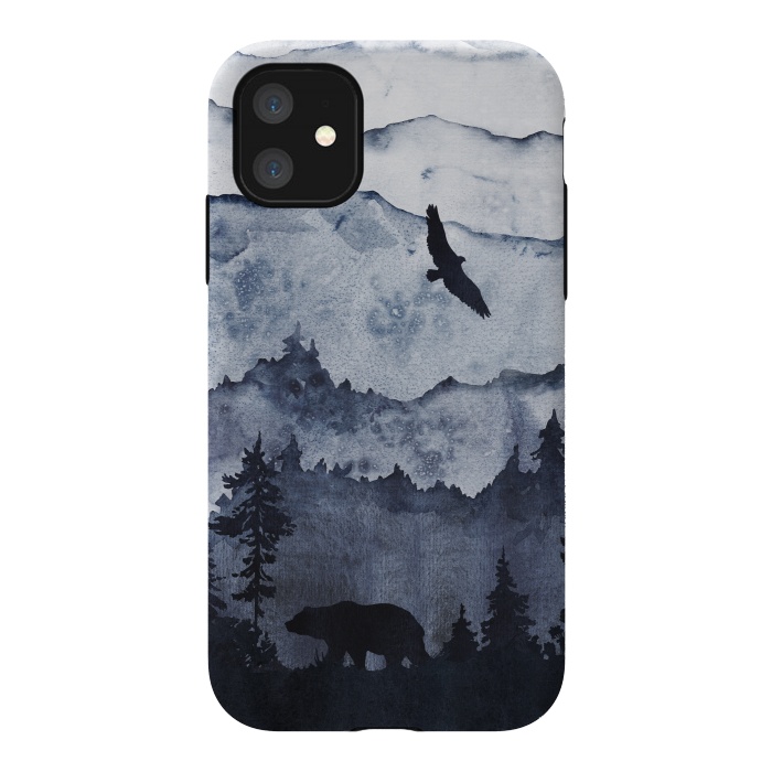 iPhone 11 StrongFit The mountains are calling- bear and eagle by  Utart