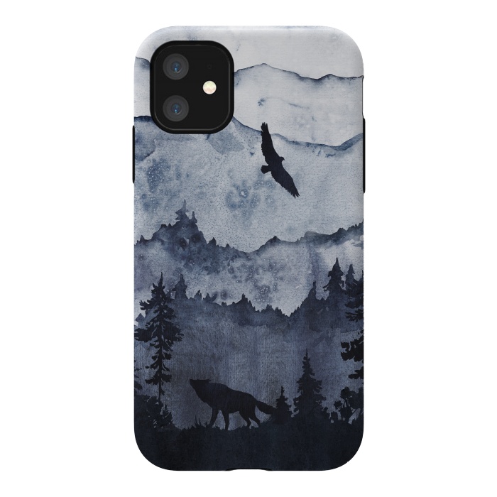iPhone 11 StrongFit the mountains are calling- wolf and eagle by  Utart