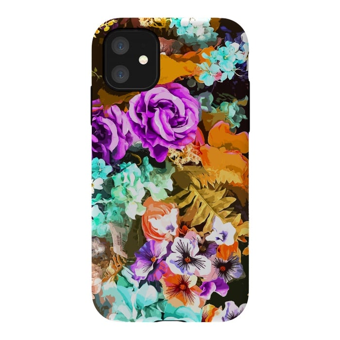 iPhone 11 StrongFit Beautiful detail / Watercolor flowers by Bledi