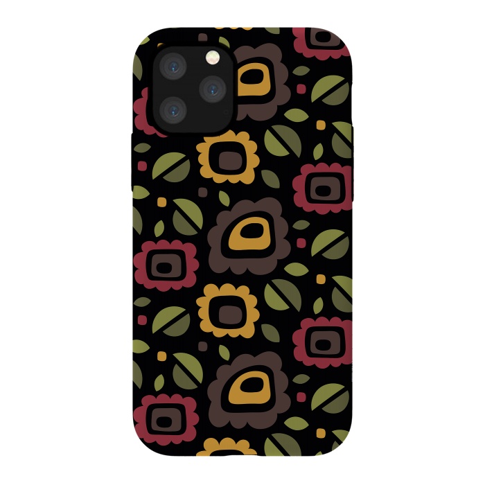 iPhone 11 Pro StrongFit Retro Flowers Pattern by Majoih