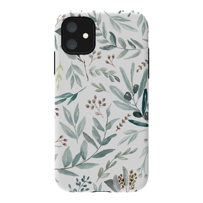 iPhone 11 StrongFit Eucalyptus Pattern by Anis Illustration