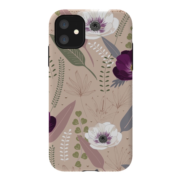 iPhone 11 StrongFit Anemones Violet by Anis Illustration