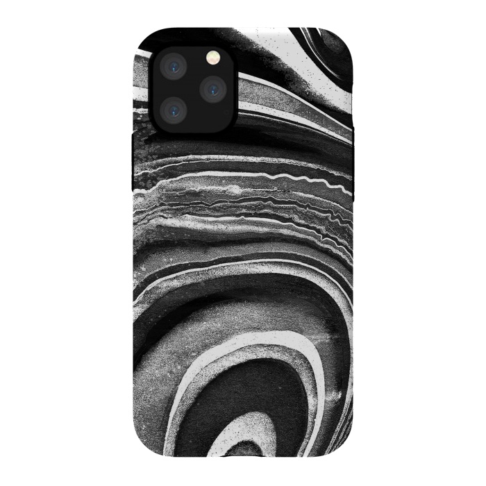 iPhone 11 Pro StrongFit Painted black and white marble stripes by Oana 
