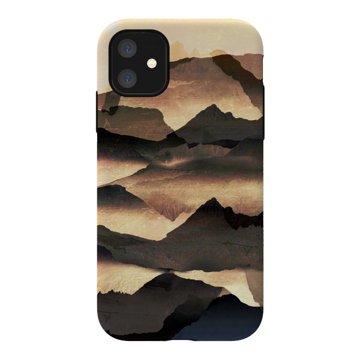 iPhone 11 StrongFit Golden misty mountain landscape by Oana 