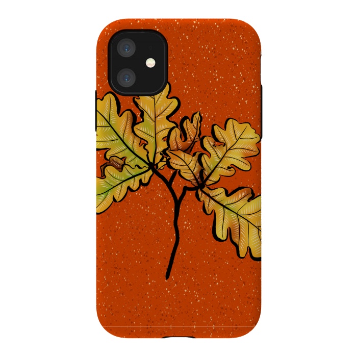 iPhone 11 StrongFit Oak Leaves Autumnal Botanical Art by Boriana Giormova